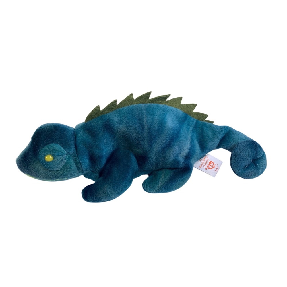 Ty Beanie Babies Iggy the Iguana 1997 Blue Tie‎ Dye Plush Toy Vintage Collection
